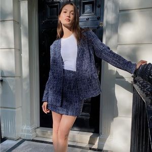 NWOT: Aritzia Babaton Little Tweed Skirt - Navy/Espace